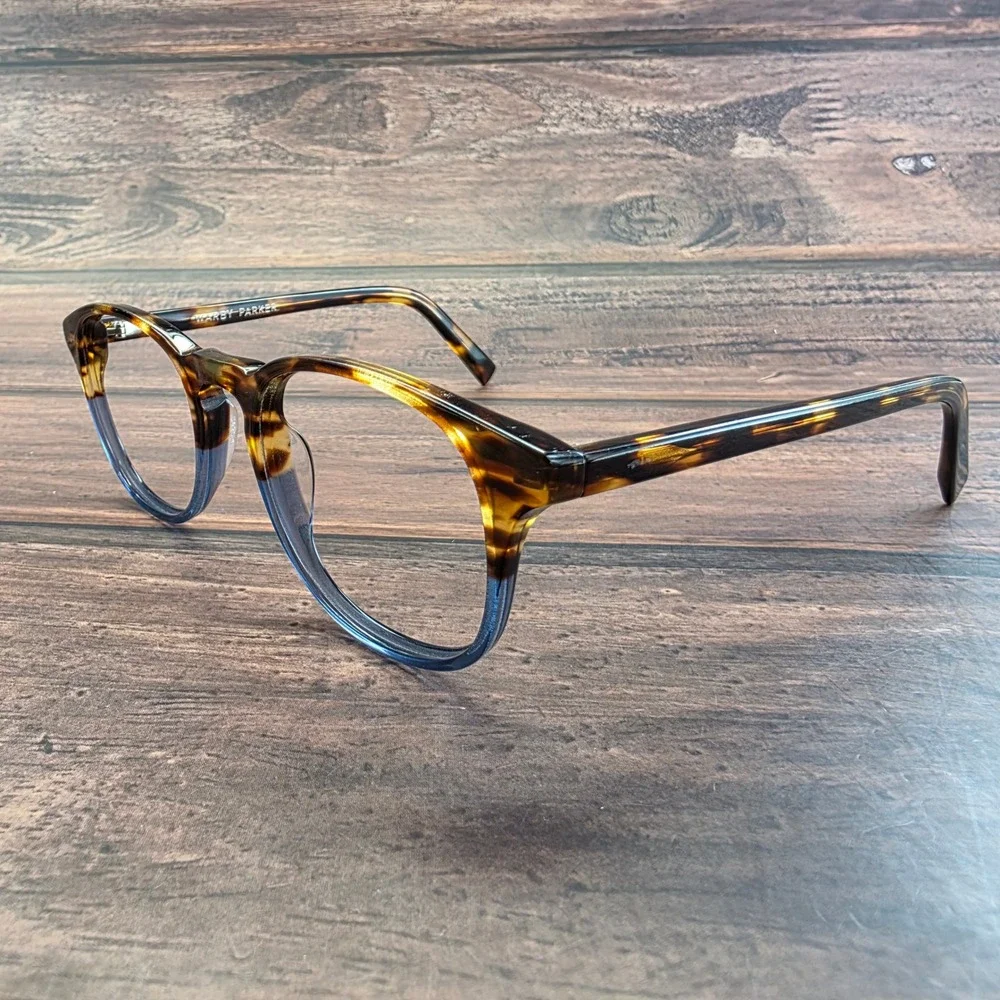 Warby Parker Downing M 344 Eyeglasses Tortoise Blue Gradient 48-21-140 Round